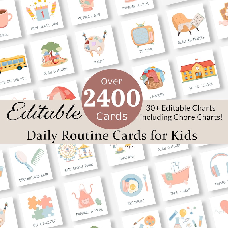 Editable Kid Routine Children Routine Tracker - Etsy