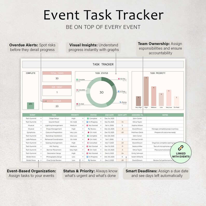 Events Schedule Events Calendar Template Multi-day Event Scheduler ...