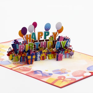 Happy Birthday 3D Pop up Card, Birthday Card, Birthday Gift, Pop up Cards Australia, 3D Cards, Origami Cards