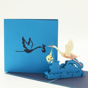 Stork delivers Baby Pop Up Card, Baby Shower 3D Pop up Card for Baby Boys or Girls, Origami Cards, Pop up Card Australia