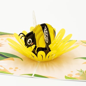 Bumble Bee Pop Up Card for Mother's Day, Birthday, Thank you, Get Well, 3D pop up cards