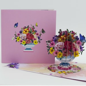 Blossom Flowers Pop Up Card for Valentine's Day, Birthday, Mother's day or any occasions, 3D Cards, Origami Cards, Pop up Card Australia