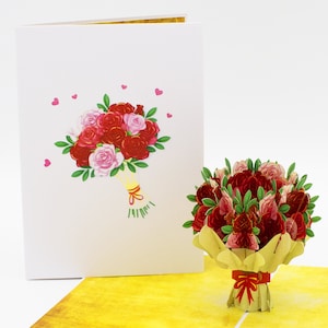 Bouquet of Roses Pop up Cards for Valentine's, Mother's Day, Birthday, Thank you, Get Well, 3D Cards, Origami Cards, Pop up Card Australia