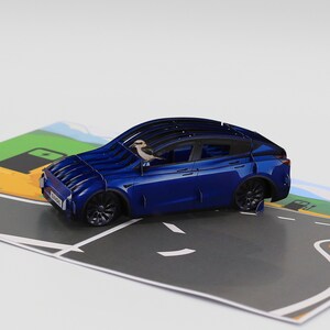 Tesla and Kookaburra pop up card, Electric vehicle Card, 3D card, Pop up cards Australia, Birthday Cards, Origami Card