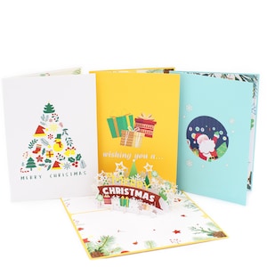 Merry Christmas - Pack 3 Pop Up Card, Xmas Pop Up Card, Greeting Card, Pop-up Card, Greeting Card, 3D Card Australia, Christmas Origami card