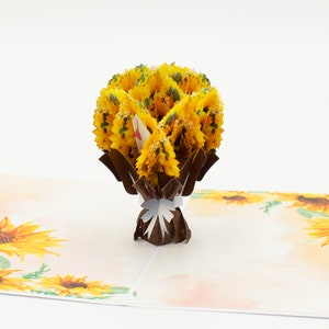 Shine like a Sunflower 3D Pop up Card for Birthday, Mother's Day, Thank you, Anniversary, Get well, Origami Card, Pop up Cards Australia