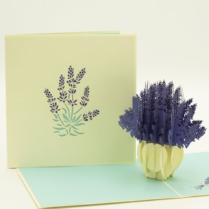 Lavender Pop Up cards for Mother's Day, Birthday, Thank you, Get Well, 3D Cards, Origami Cards