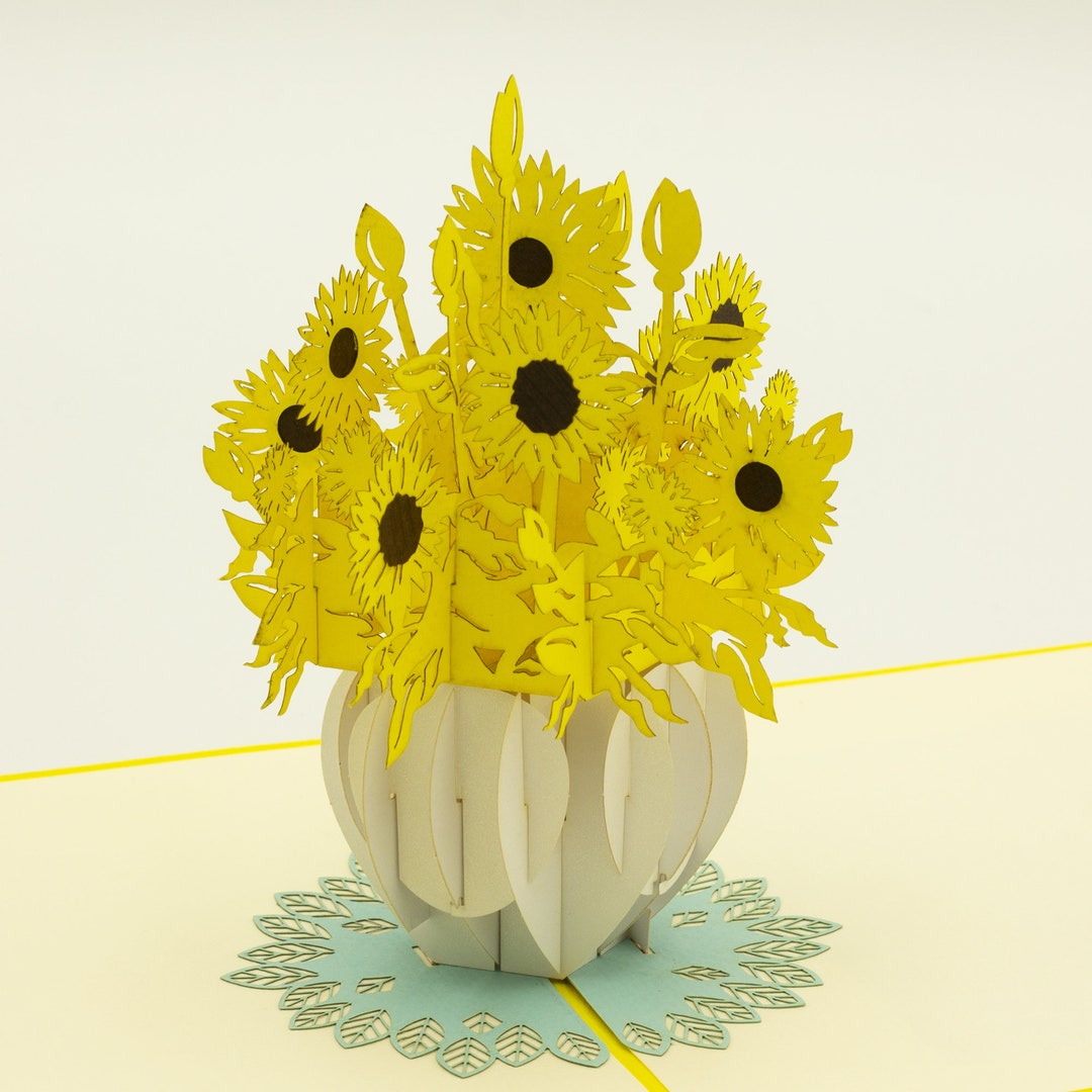 Sunflower 3D Pop up Card: Handmade Floral Greeting - Etsy