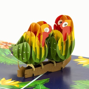 Love Birds 3D Pop up Card for Birthday, Valentine's Day, Anniversary, 3D Cards, Pop up Cards Australia, Origami Cards