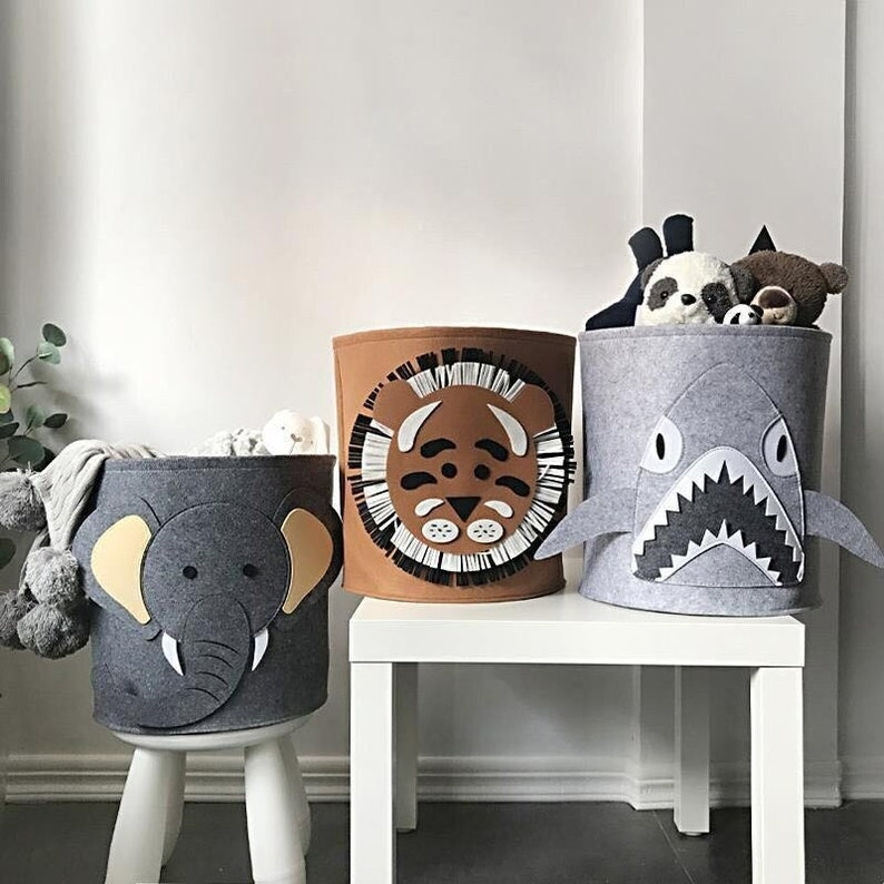 SALE Minimalist Toy Storage Basket/ Animal Theme Toy Hamper/ Etsy