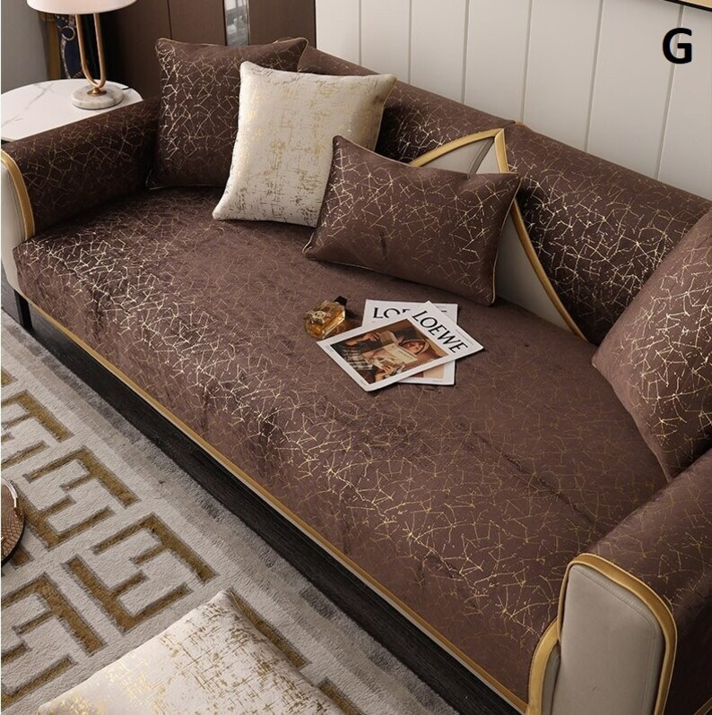 SALE Antislip Luxury Sofa Throw or Towel Golden Lines Style Etsy