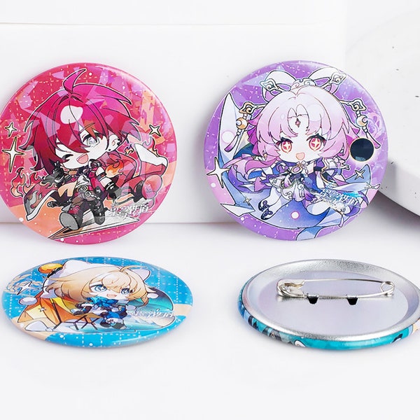 Set of 2pcs - Honkai Star Rail Game 58mm Badge Pin Button Charm ITA Bag