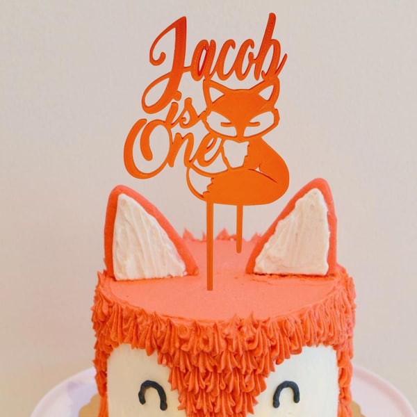 Fox Cake Topper | Woodland Cake Topper | Birthday Cake Topper | 1st Birthday | First Birthday |Forest Cake Topper | Keepsake | Baby Keepsake