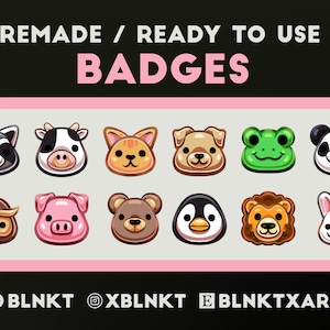 12 Cute Animal Plushie Sub or Bit Badges for Twitch