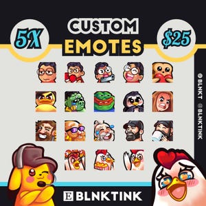 Custom Twitch Emotes / Discord Emotes 5 PACK