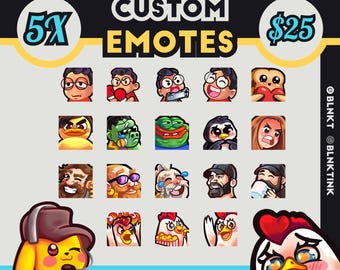 Personalisierte Twitch Emotes / Discord Emotes 5 PACK
