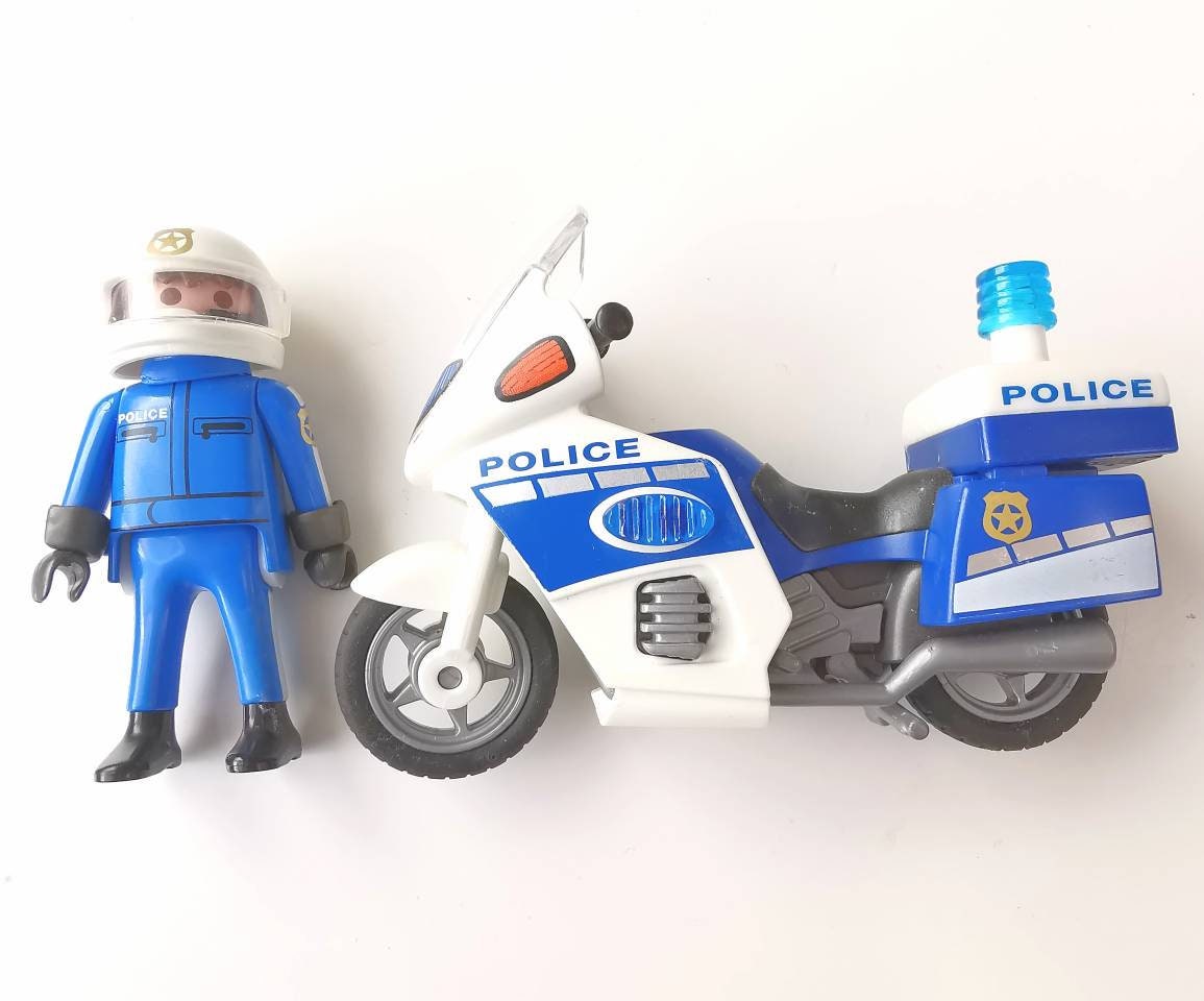 Playmobil Police Motorbike W Lights / Parts -