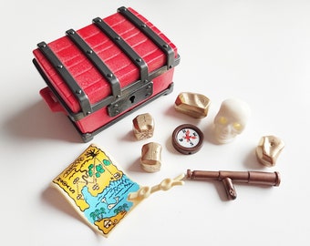 Playmobil Treasure chest & map Accessories / Parts Vintage Pirate