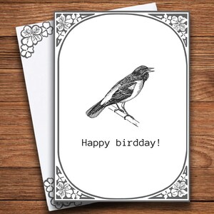 Happy birdday • Bird pun birthday card • 5x7 card & matching A7 envelope • Instant digital download • Print at home