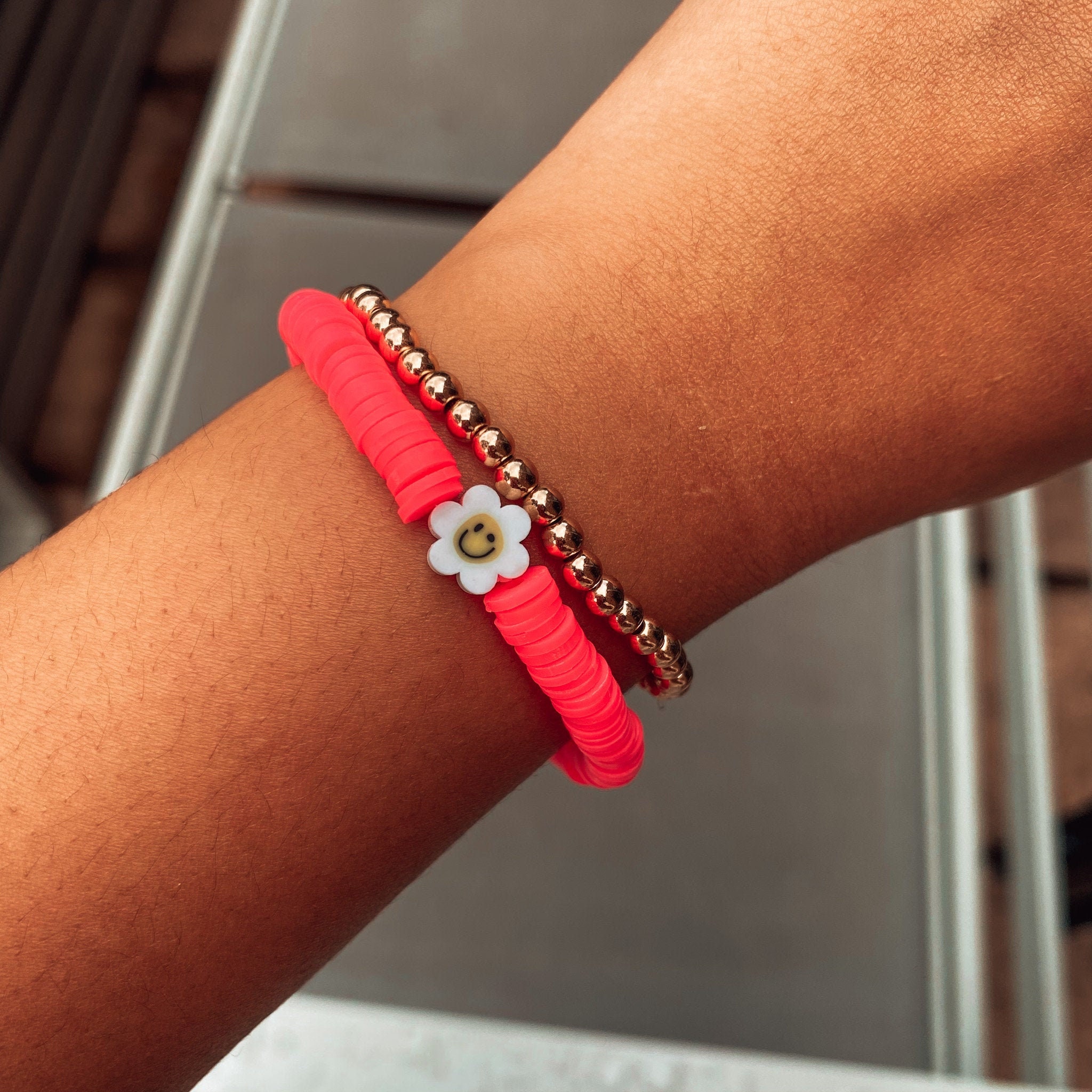 The Bracelet Set Beaded Bracelet Clay Bead Etsy