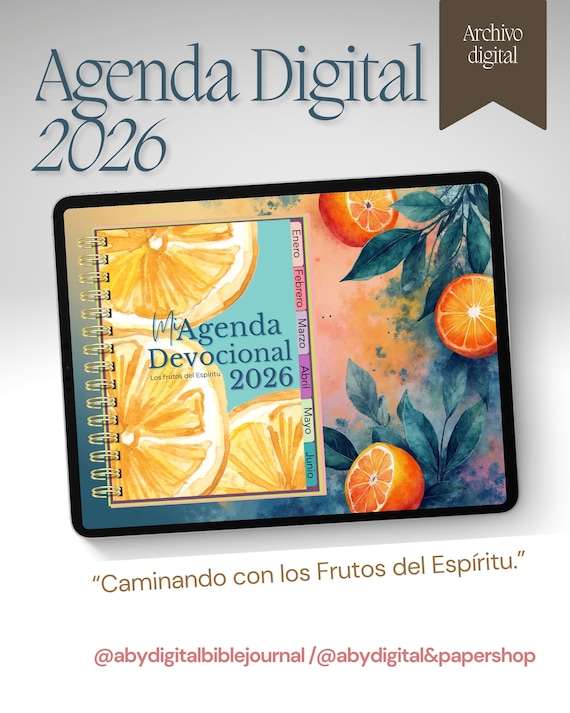 Agenda Devocional Digital 2026 | Caminando con los Frutos del Espíritu | Planner Cristiano | Bible Journal Digital | GoodNotes