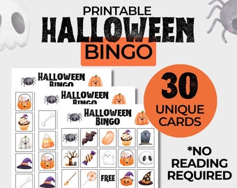 Printable Halloween Bingo, Classroom Halloween Game, Halloween Party Game, Printable Bingo, Digital Download, Halloween Activities