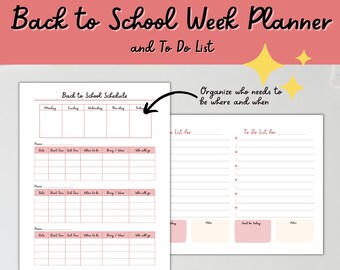Terug naar school digitale downloadplanner, afdrukbare ouderorganisator, planner voor ouders, terug naar school afdrukbare organisator