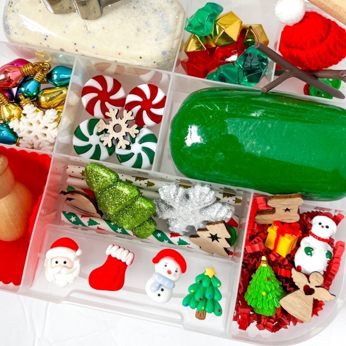 Christmas Play Dough Kit Build a Snowman Sensory Kit Holiday Etsy