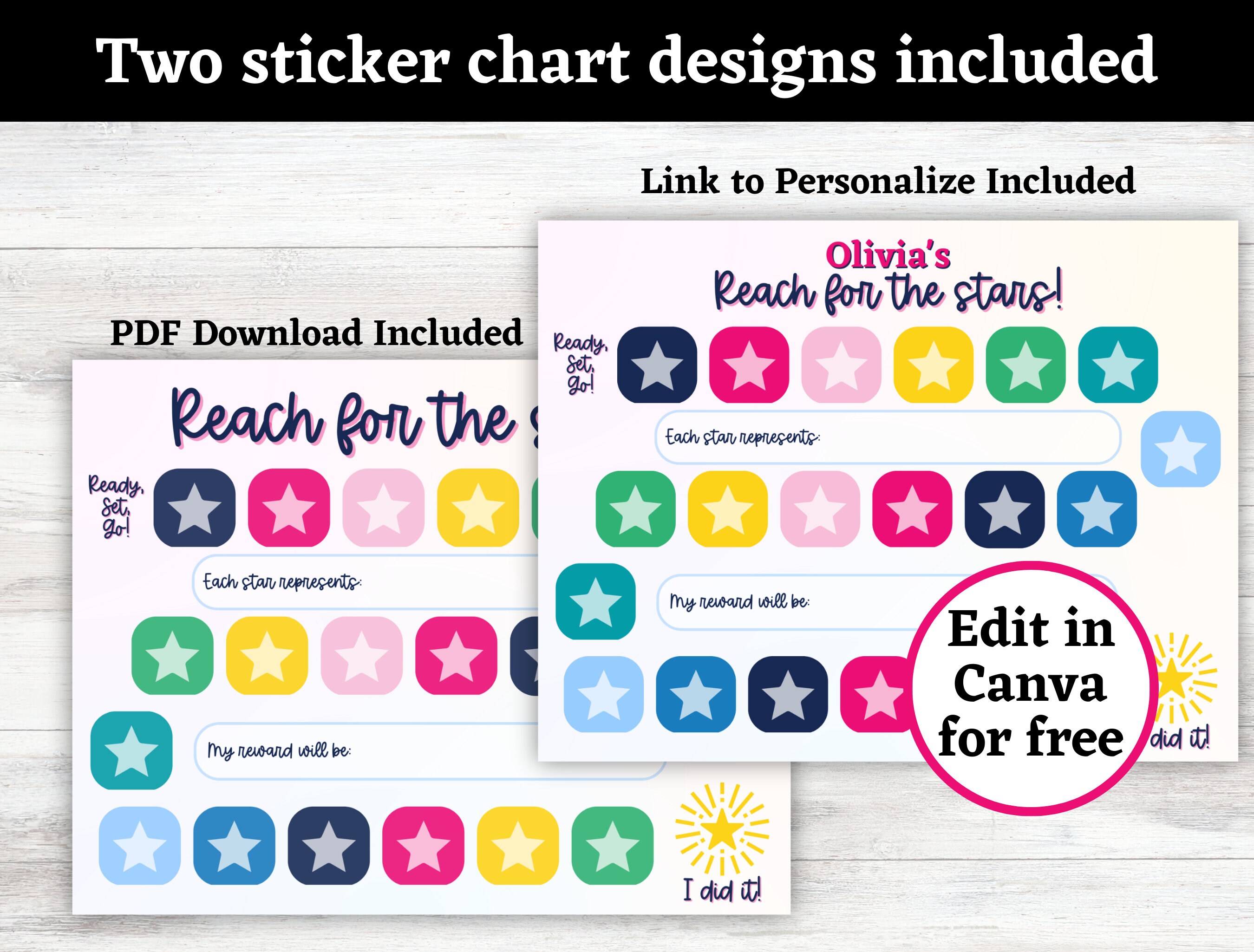 Rainbow Reward Chart, Bedtime Chart, Behavior Chart, Potty Training ...
