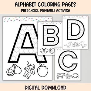 Marcadores de letras con puntos, marcadores Dab para preescolar, hojas de trabajo para preescolar, reconocimiento de letras, marcadores Dab it, actividad imprimible para niños pequeños