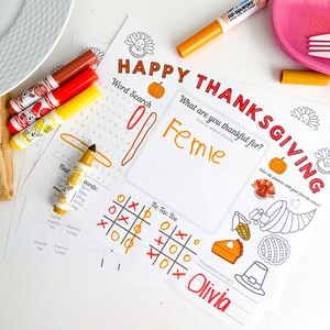 Thanksgiving Coloring Placemat, Thanksgiving Printable Placemat for Kids, Thanksgiving Activity for Kids, Thanksgiving Coloring Printable