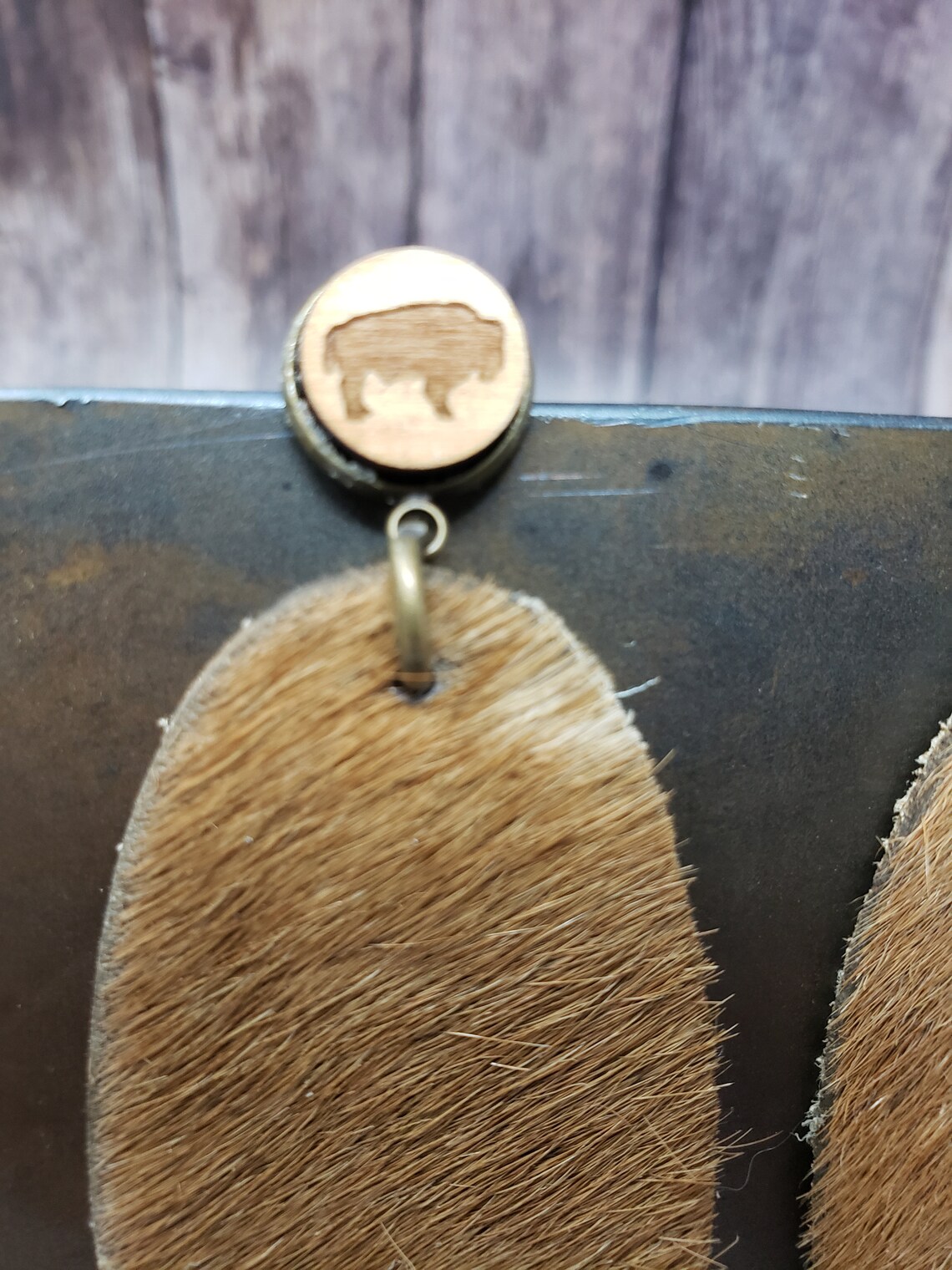 Hair on Hide Dangle Earrings Etsy