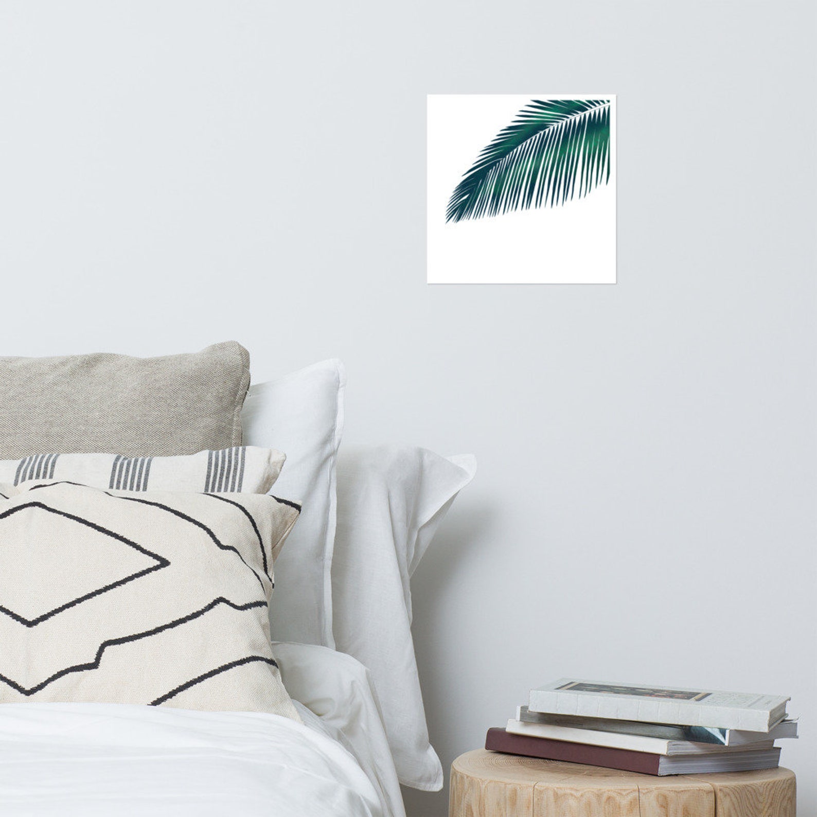 Tropischer Palmenblatt Druck. Blaues und grünes Blatt | Etsy