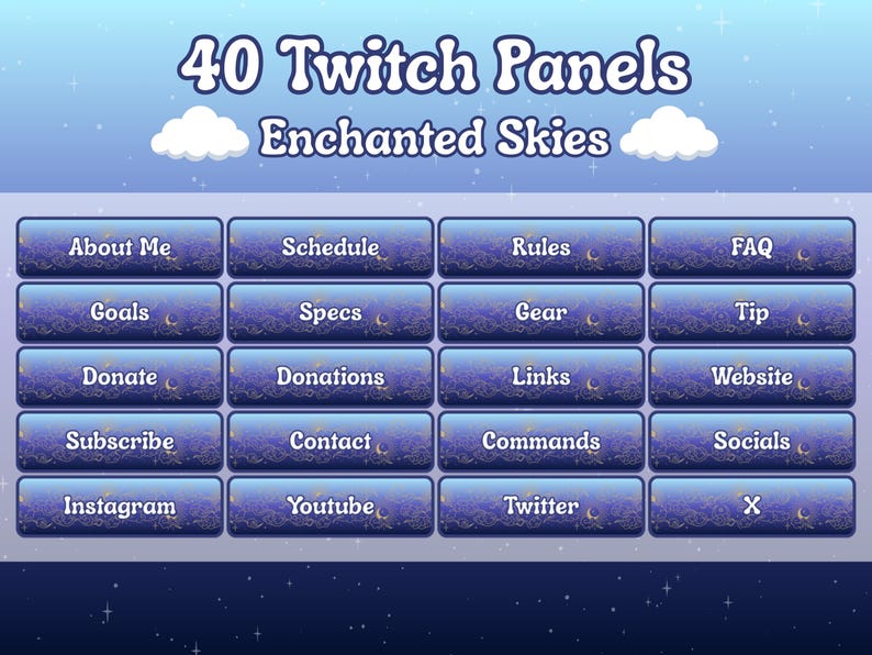 Enchanted Skies Twitch Panels | 40x Mystical Stream Panels | Clean and ...