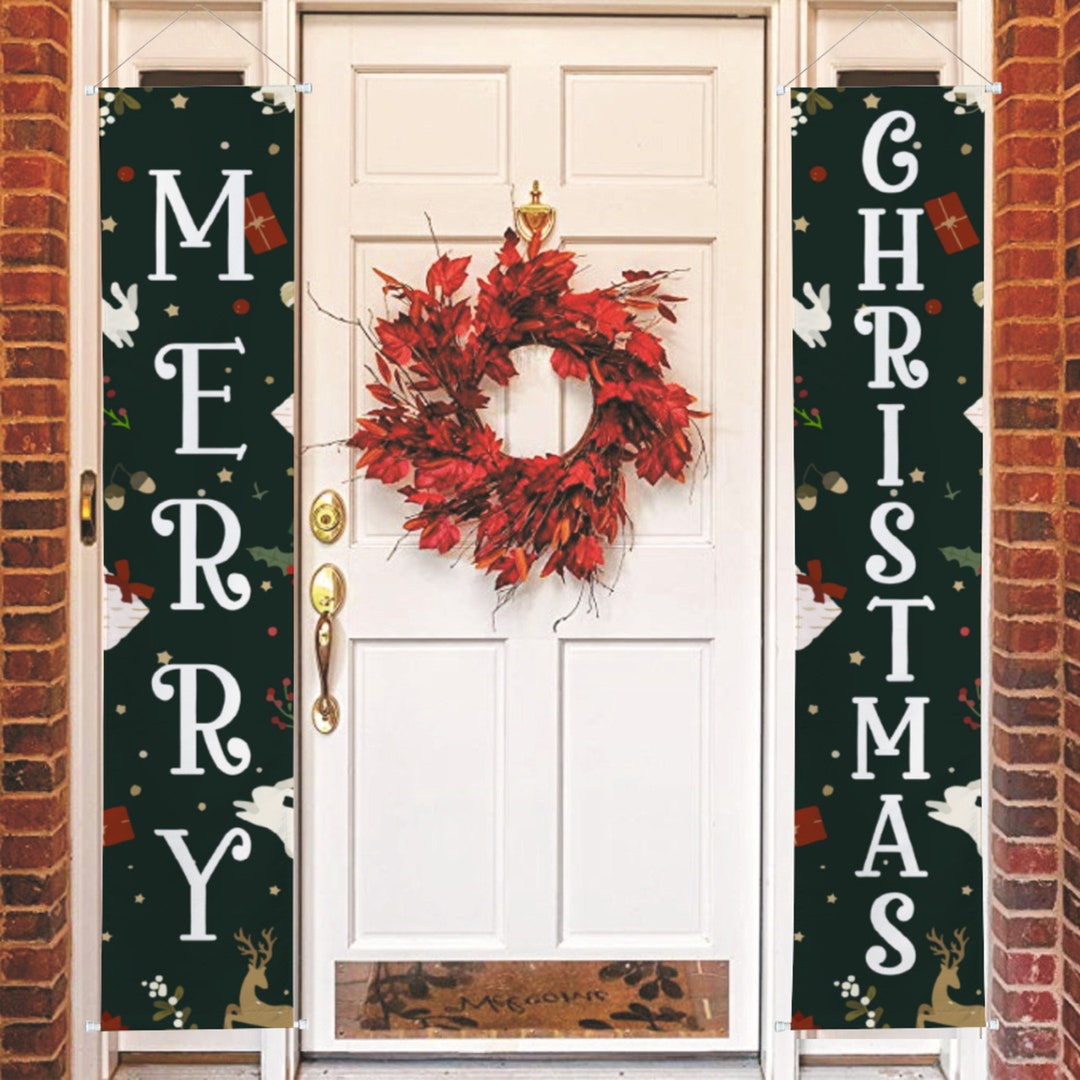 Hanging Banners Front Door Banners Christmas Banners Etsy
