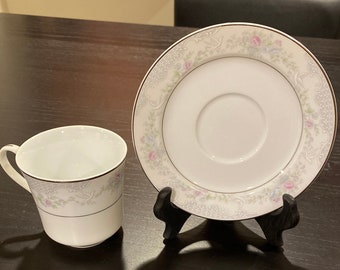 Lenox China Bouquet Collection Rosamond Pattern; cup and saucer; saucer -6” diameter