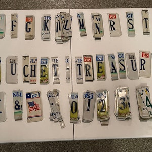 License Plate Letters and Numbers for Craft Projects - Embossed and Flat
