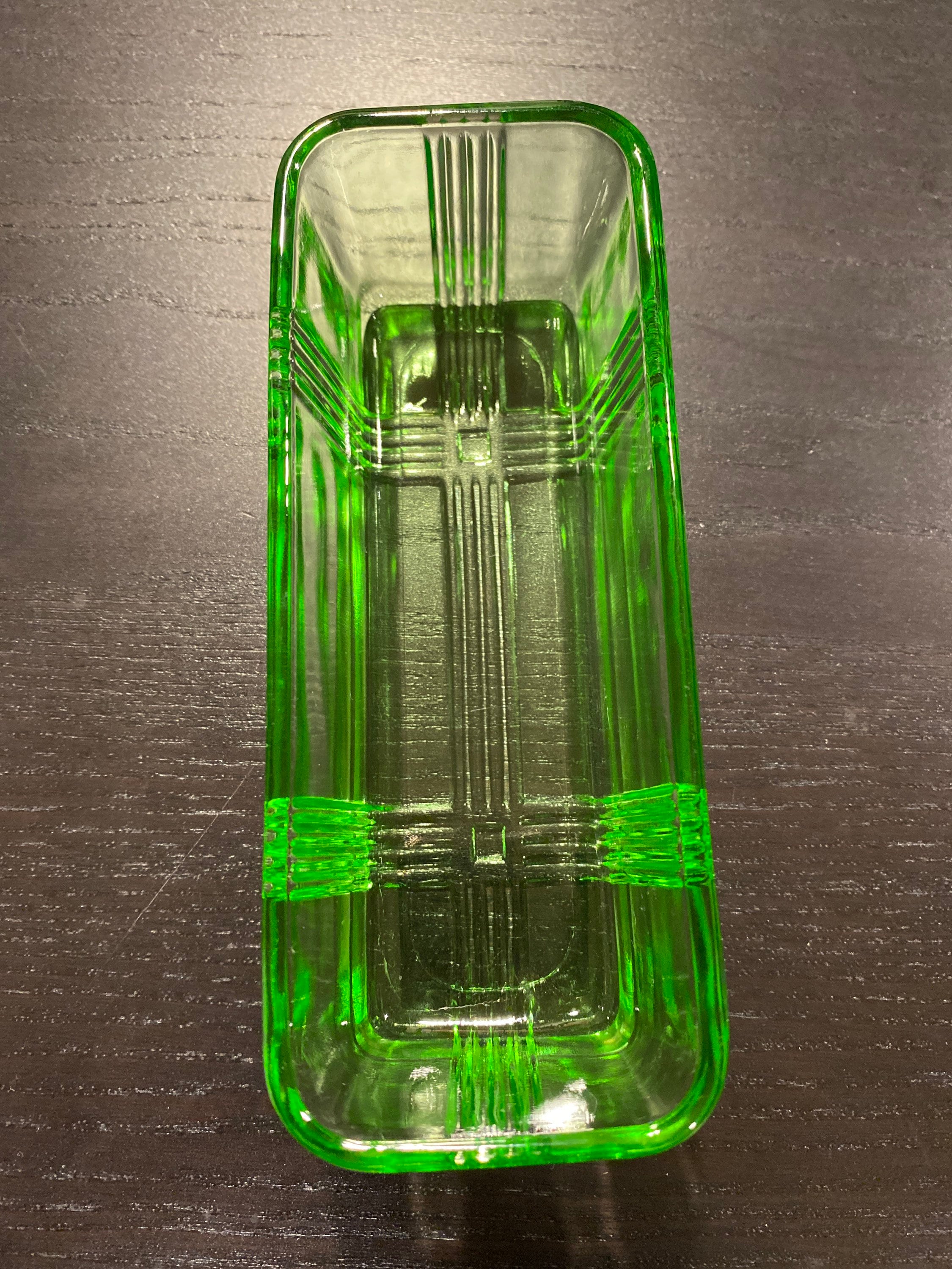 Vintage Vaseline Glass Butter Dish Lid Only Criss Cross Etsy