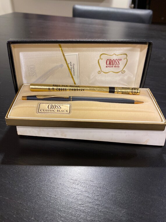 Vintage Cross Classic Black 2501 Pen & Pencil Set with Original Box 