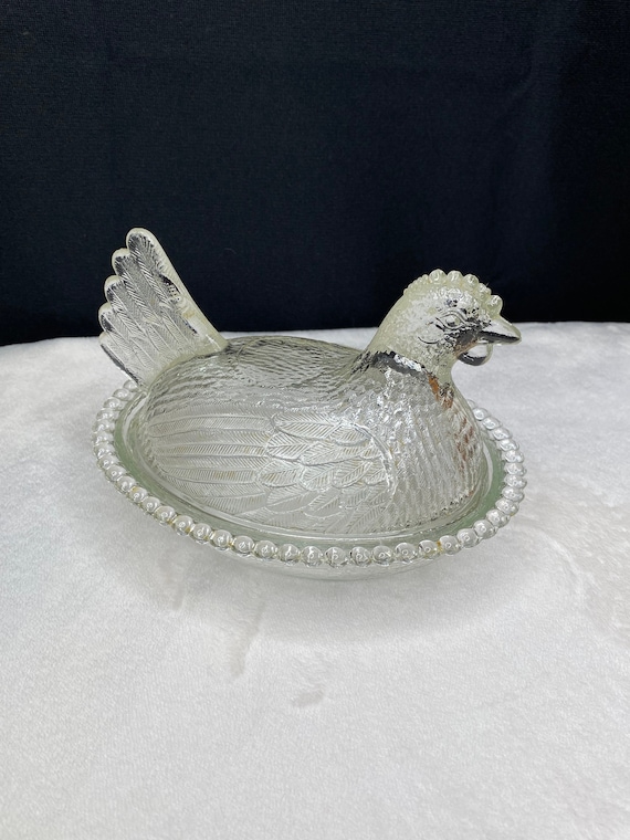 Chicken Glass Candy Holder Hen (JEF) Chicken Glass Candy Holder Hen (JEF)
