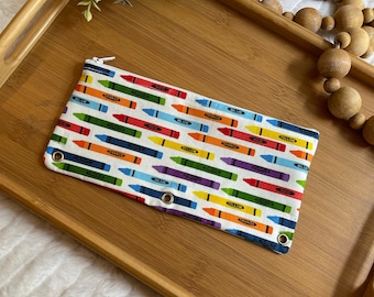 Crayons Theme Zipper Bag, Makeup Pouch, Zipper Pouch, Pencil Case, Small Gifts, Back to School