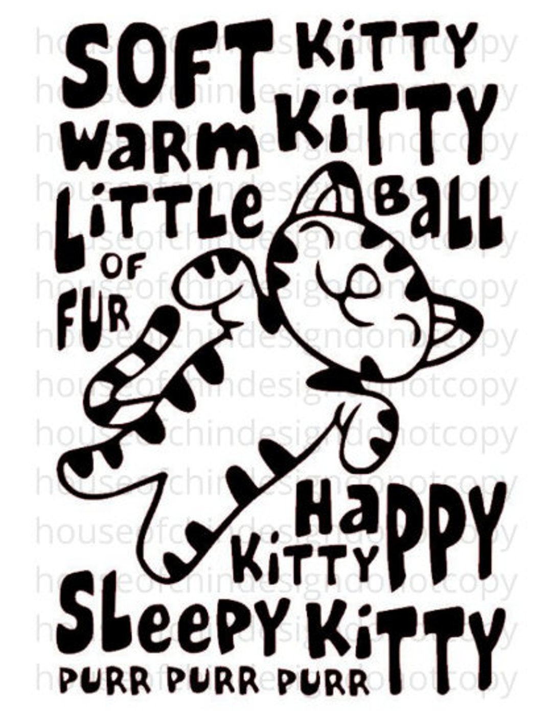 Soft Kitty Warm Kitty SVG Etsy