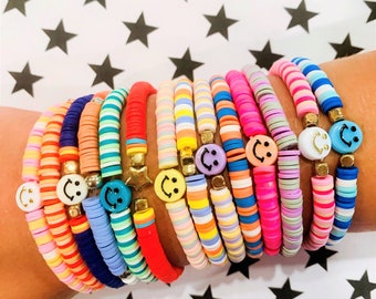 Preppy Armband-Strand Armband-Strand Armband- Stapeln trendy Armband-Polymer Ton Armband