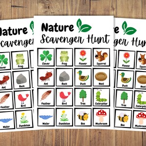 Fun Nature Scavenger Hunt for Kids! Instant Download Printable Activity