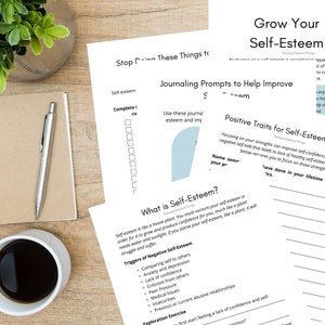 Self-Esteem Building Worksheets, Teach self-confidence, Addiction Therapy counselor Resources, Self-Improvement Exercises, Psychology, CBT