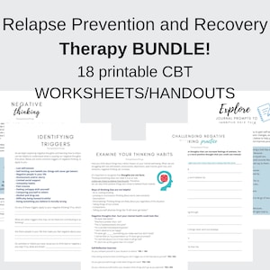 BUNDLE: Relapse Prevention Addiction Treatment + Coping Skills CBT Worksheets, Group And Individual Resources For Counselors and Therapists