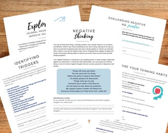 CBTネガティブセルフトークワークシート：認知の歪み、セラピーカウンセリング（PDF）