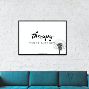 Therapy definition Office Sign, Counseling Wall Art Decor, Where The Healing Begins, Mental Health Professional Printable, Gift