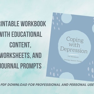 Depression CBT Workbook, Worksheets for Therapists, Counseling Office Tools, Self-Improvement Guide, School Psychologist, Group DBT