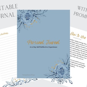 Self-Reflection Journal, Digital Printable Blank Diary, Therapy Workbook for counselors, psychologists, Personal Growth, CBT, Addiction